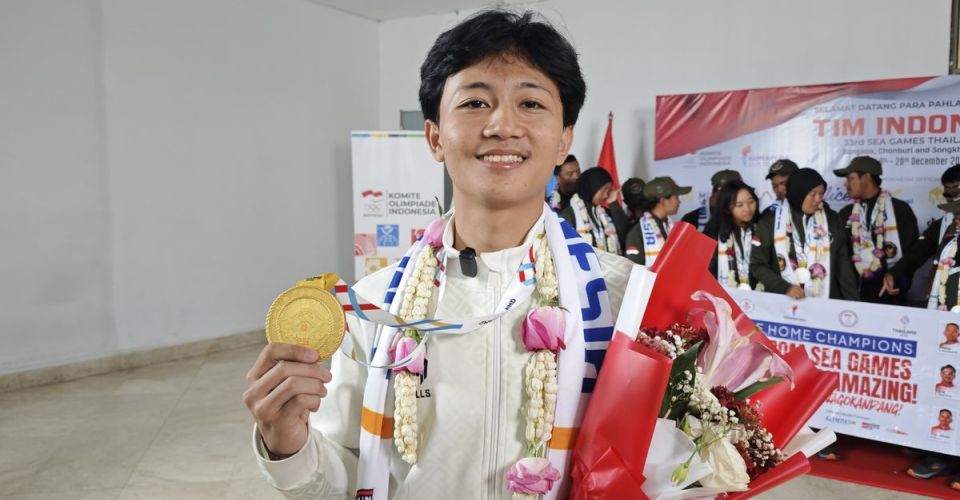 FOTO: Basral Graito Atlet Skateboard Indonesia Peraih Emas SEA Games 2025 (sumber: KOMPAS.com/Pratama Yudha)